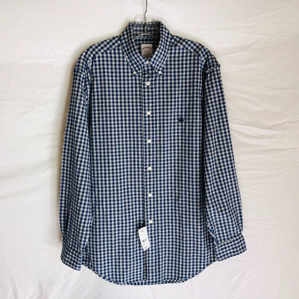 NEW Brooks Brothers Madison Men's Size Small Blue Plaid Button Front Shirt NWT